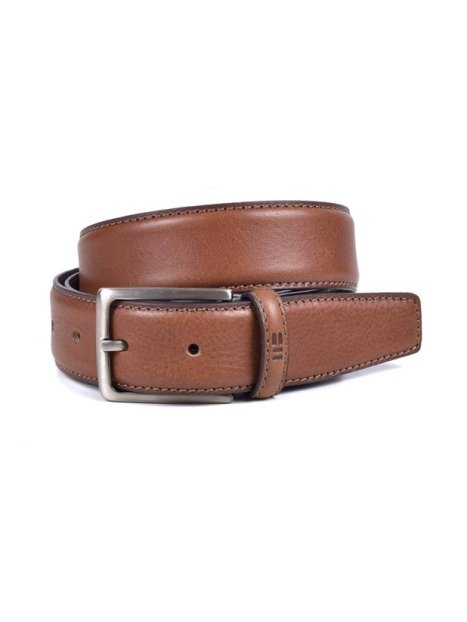 Ceinture Fine En Cuir De Vachette Armand Ventilo - Taille 80 Cm - Brun - Fabriquée En Italie